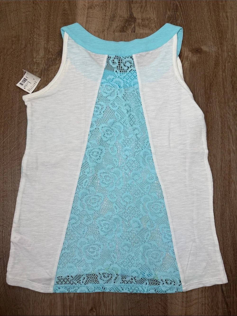 Justice Girls' White Tank Top with Blue Butterfly Print, Size 12